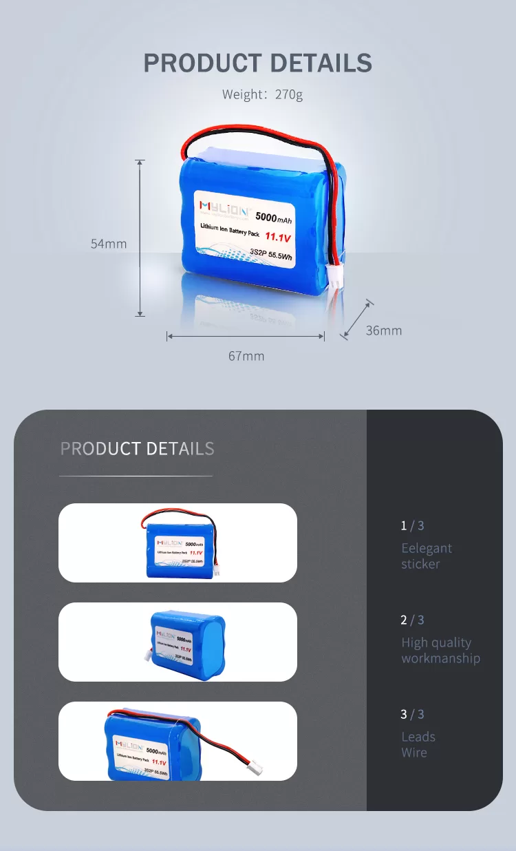 battery 11.1V 5000mah 3S2P (4)