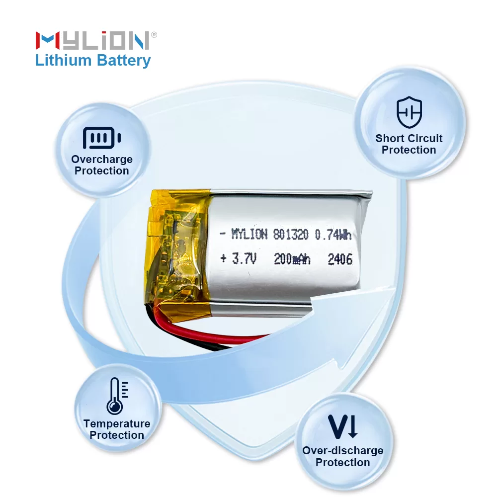 3.7V 200mAh Lithium Polymer Battery for Consumer Electronics – Slim Design - Imagen 3