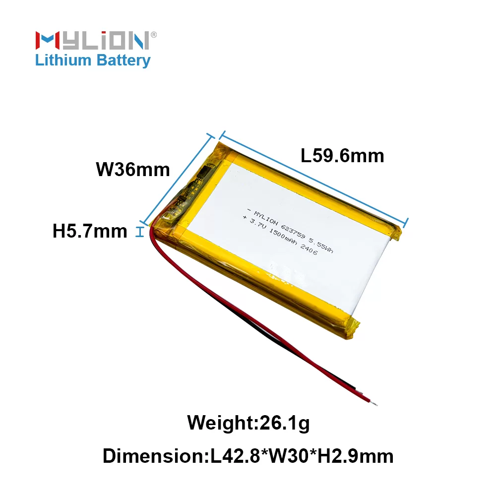 3.7V 1500mAh 623759 3