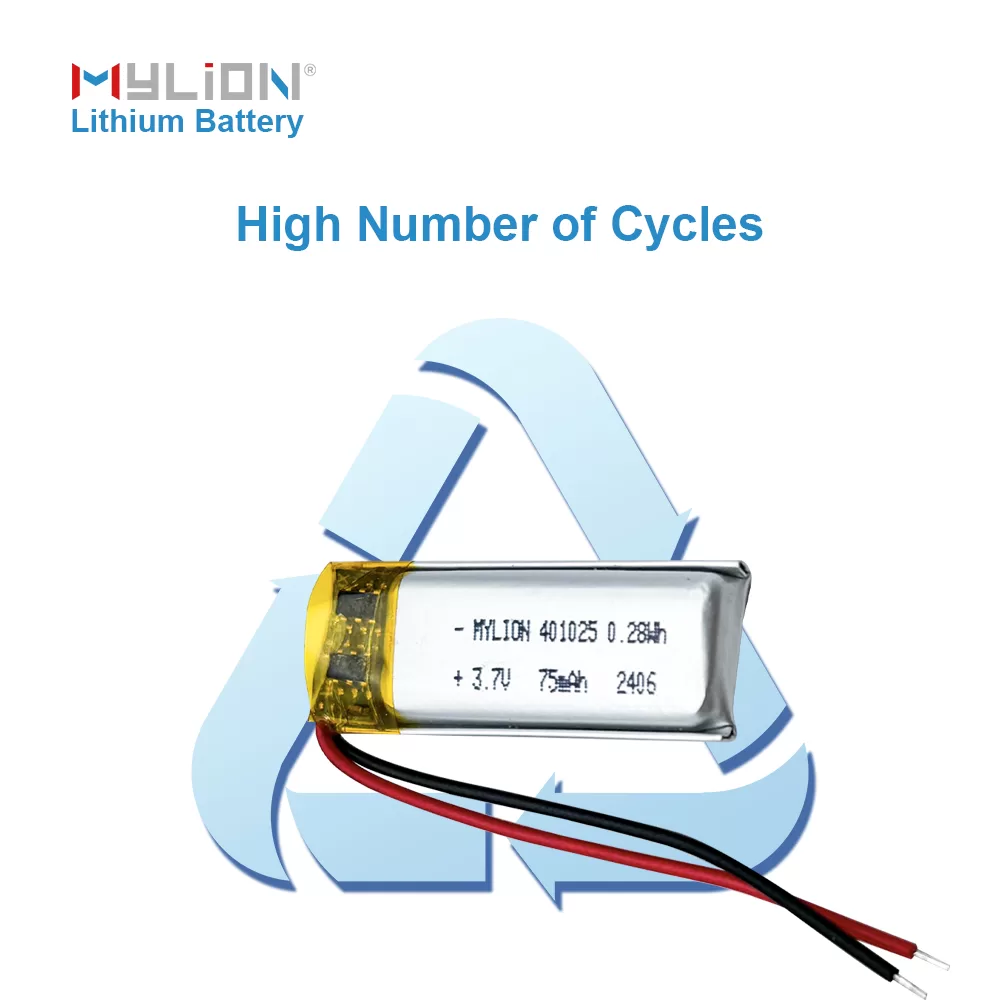 3.7V 75mAh Lithium Polymer Battery 401025 for Bluetooth and Consumer Electronics - Image 4