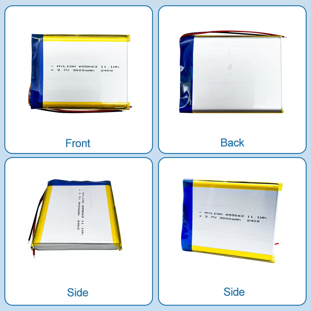 Lithium Polymer Battery 3.7V 3000mAh Model 655063 - Image 4
