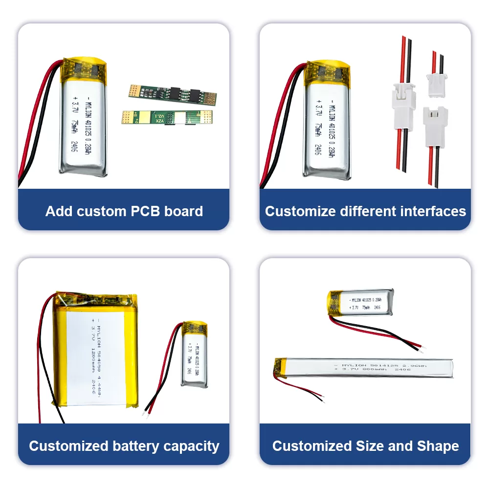 3.7V 75mAh Lithium Polymer Battery 401025 for Bluetooth and Consumer Electronics - Image 5