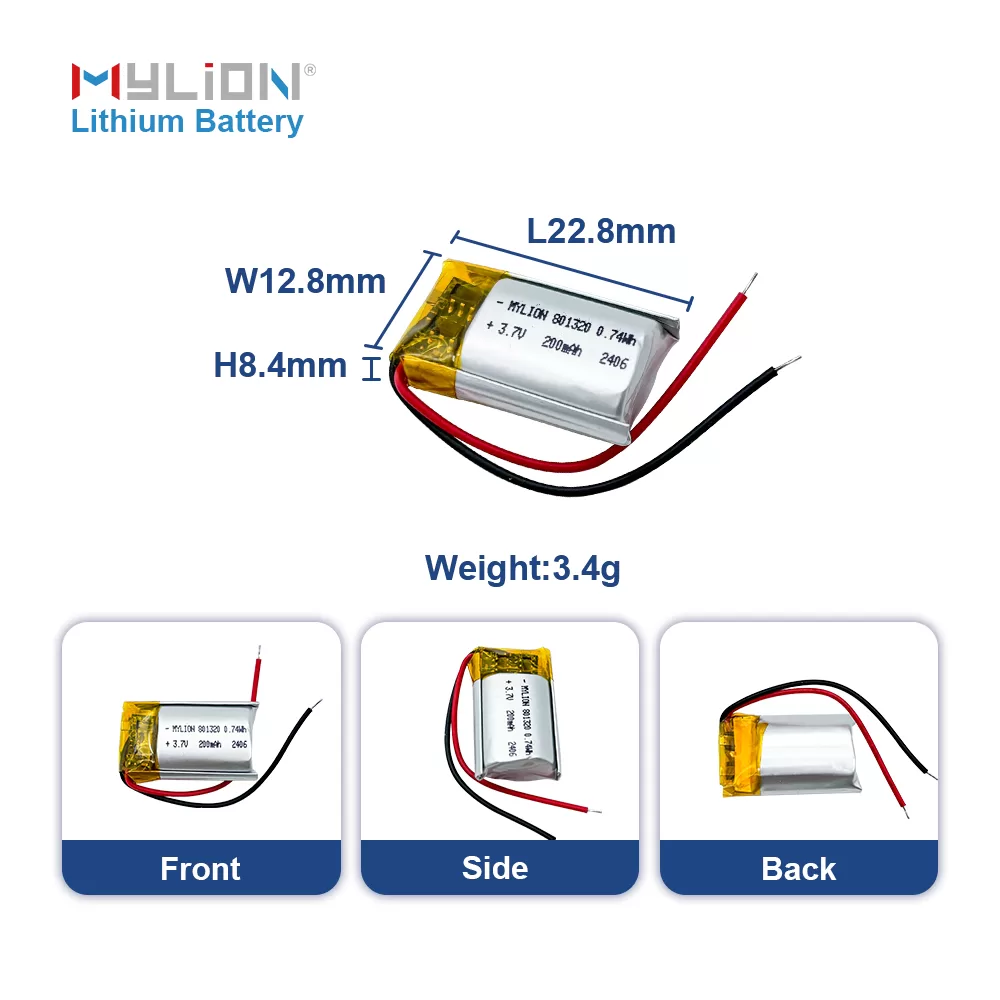 3.7V 200mAh Lithium Polymer Battery for Consumer Electronics – Slim Design - Imagen 7