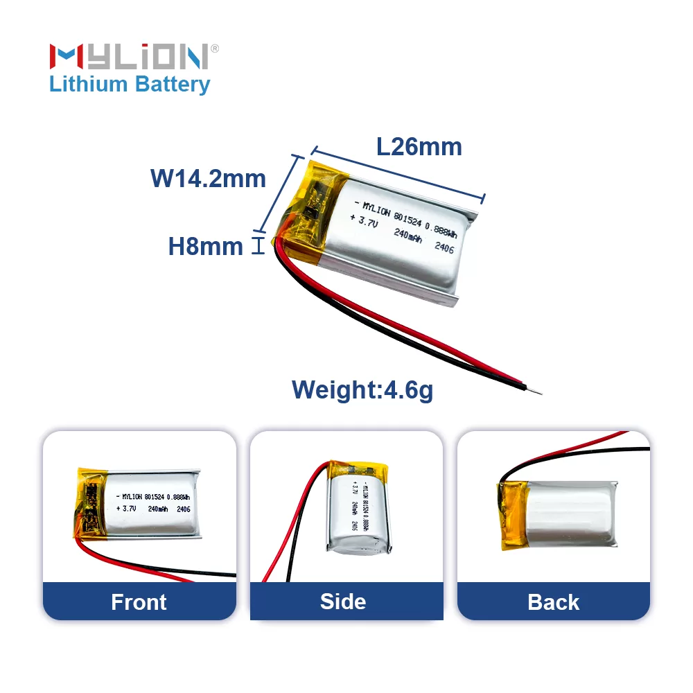 3.7V 240mAh Lithium Polymer Cell with Overcharge & Short Circuit Protection - Image 7