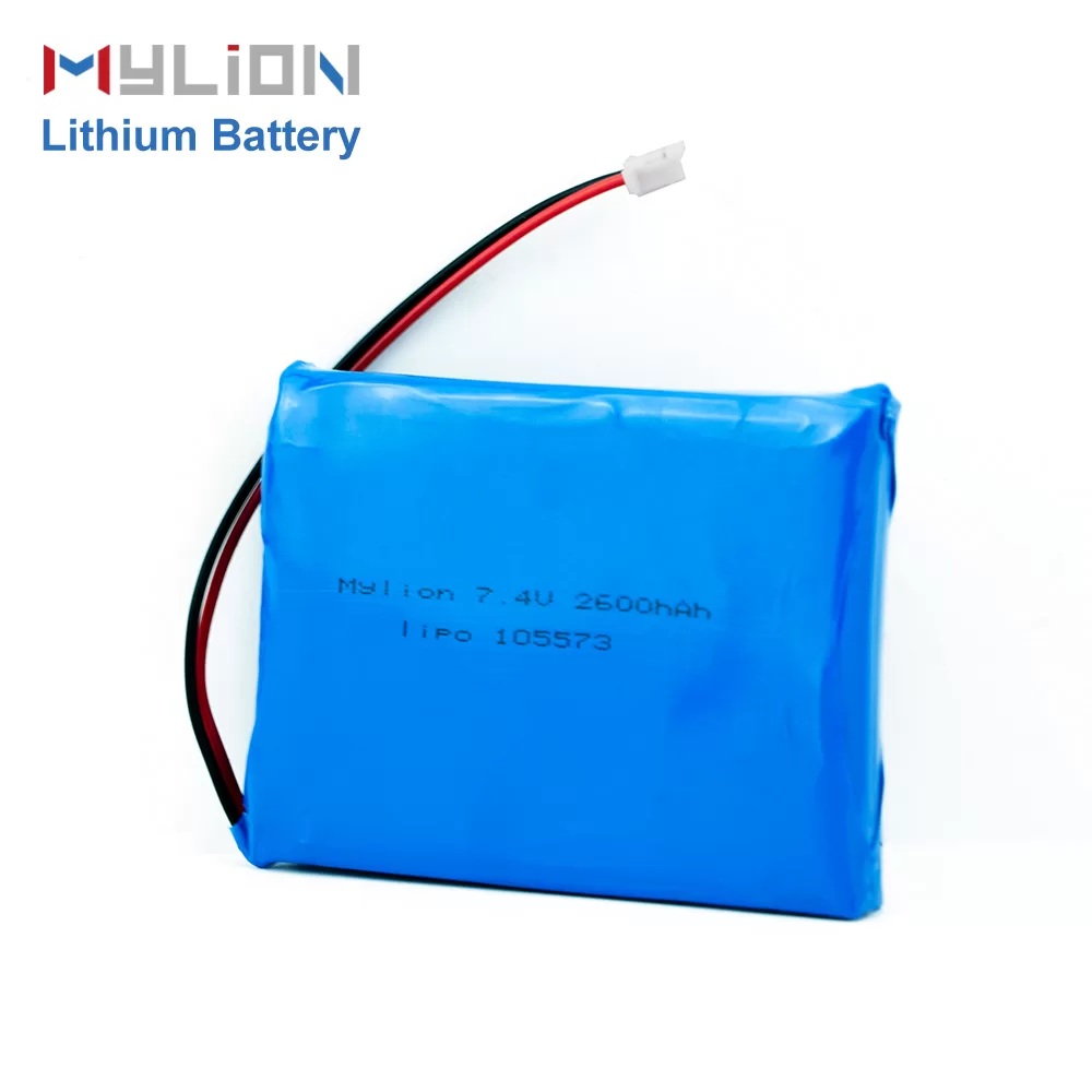 Mylion 7.4V 2600mAh Lithium Polymer Battery Blue PVC Case for Bluetooth and Consumer Electronics