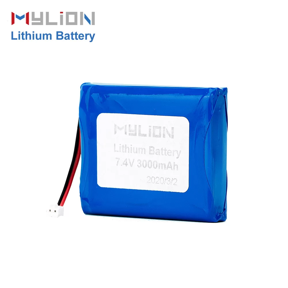 Mylion 7.4V 3000mAh Lithium Polymer Battery Blue PVC Case for Bluetooth and Consumer Electronics